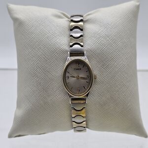 Timex Women’s Oval Watch Two-Tone Stainless Steel Bracelet Quartz CR1216
